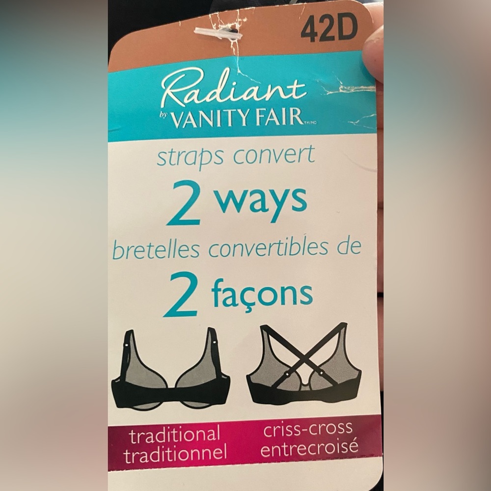 NWT Vanity Fair BLK Lightly Lined Wireless, 42D. *P1001 - Picture 6 of 7
